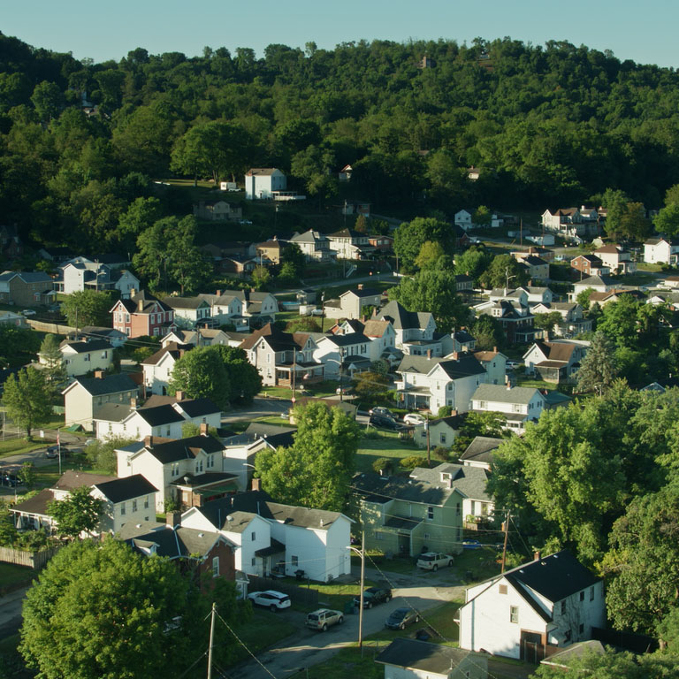 A hillside view of Elizabethtown, PA