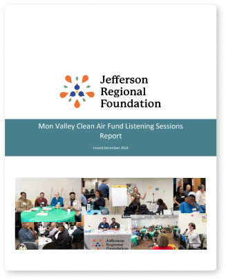 Cover page of the 2024 Mon Valley Clean Air Fund listening session report